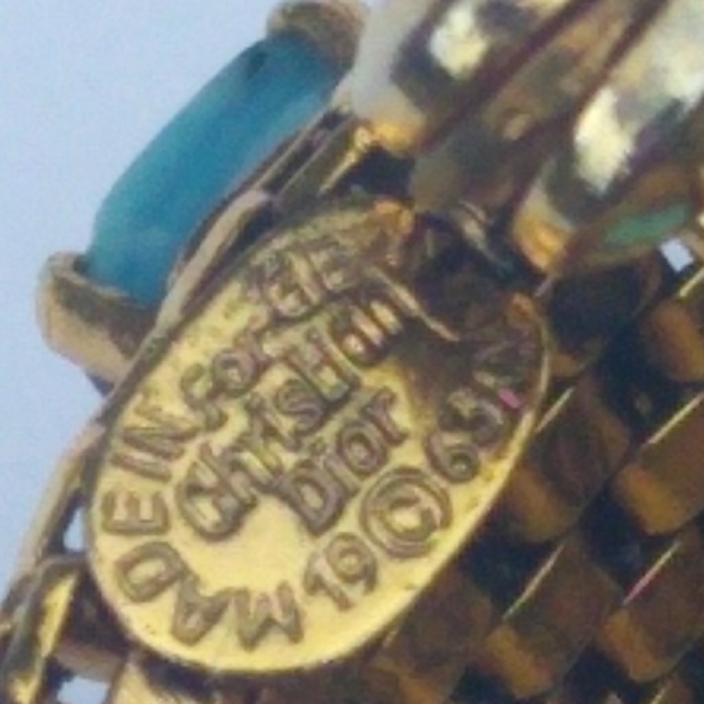 RARE 1963 Christian Dior Domed Blue Stone Brooch - Picture 4 of 8